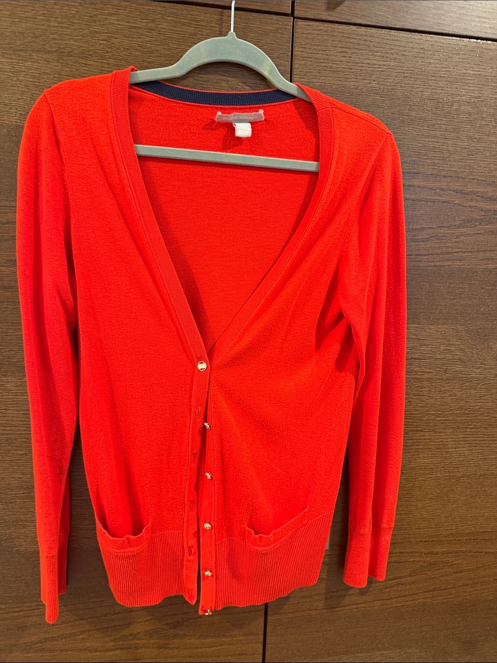 Banana Republic Bright Red Button-Front V-Neck Cardigan